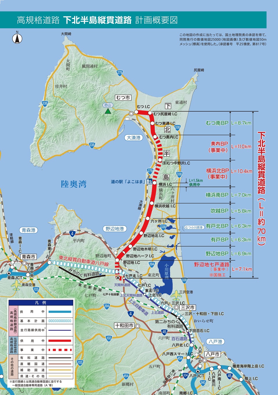 下北半島縦貫道路の事業経緯