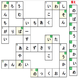 若い芽第４号クロスワード答え