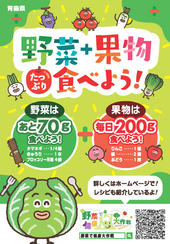 野菜と果物たっぷり食べようポスター