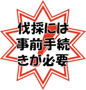 伐採には事前手続きが必要です。詳細はこちらをクリック